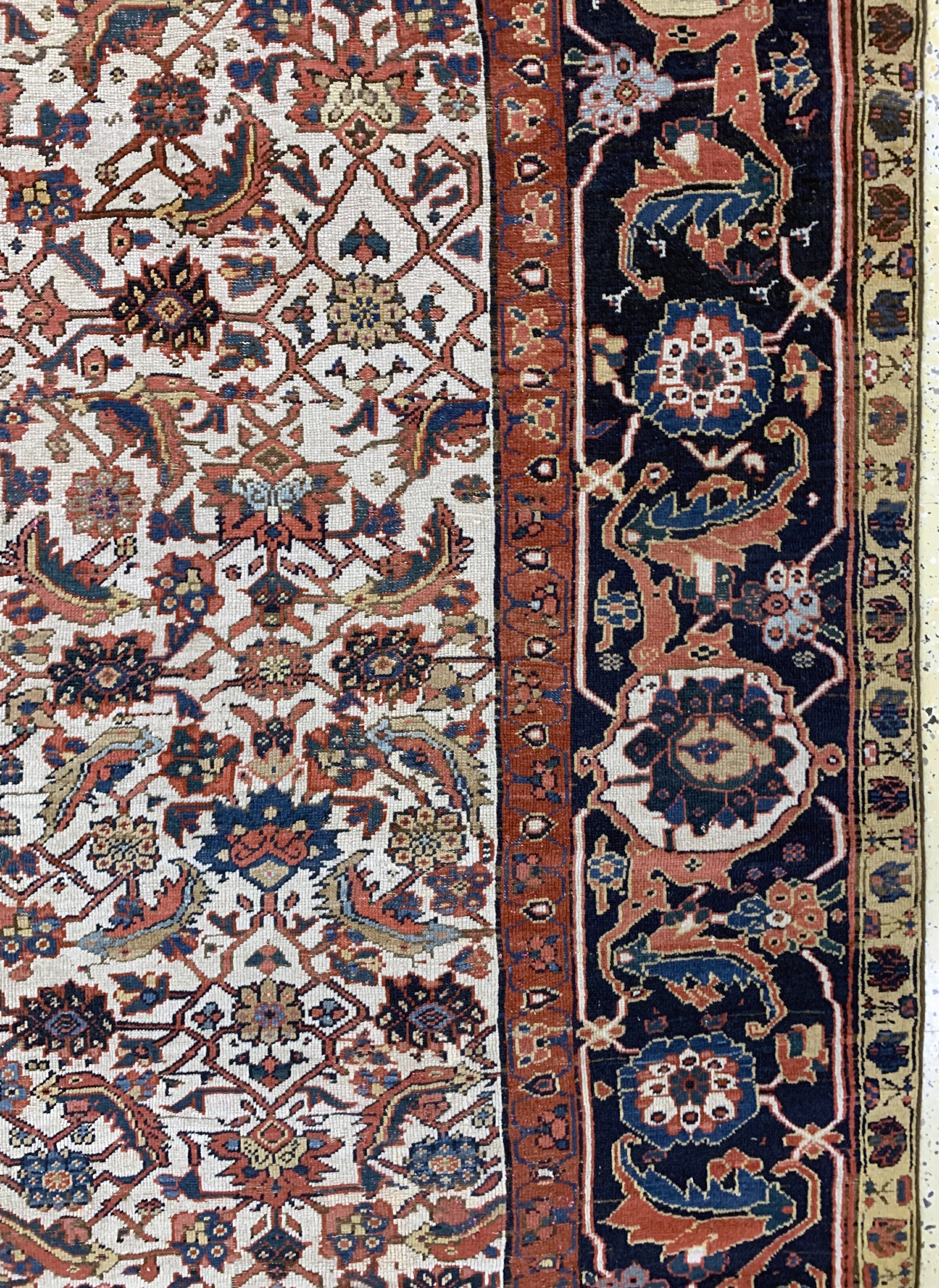 Detail f: "Kelley"antik, Nordwest-Persien, Ende 18.Jhd, Wolle auf Baumwolle, ca. 470 x 187 cm, EHZ: 2-3