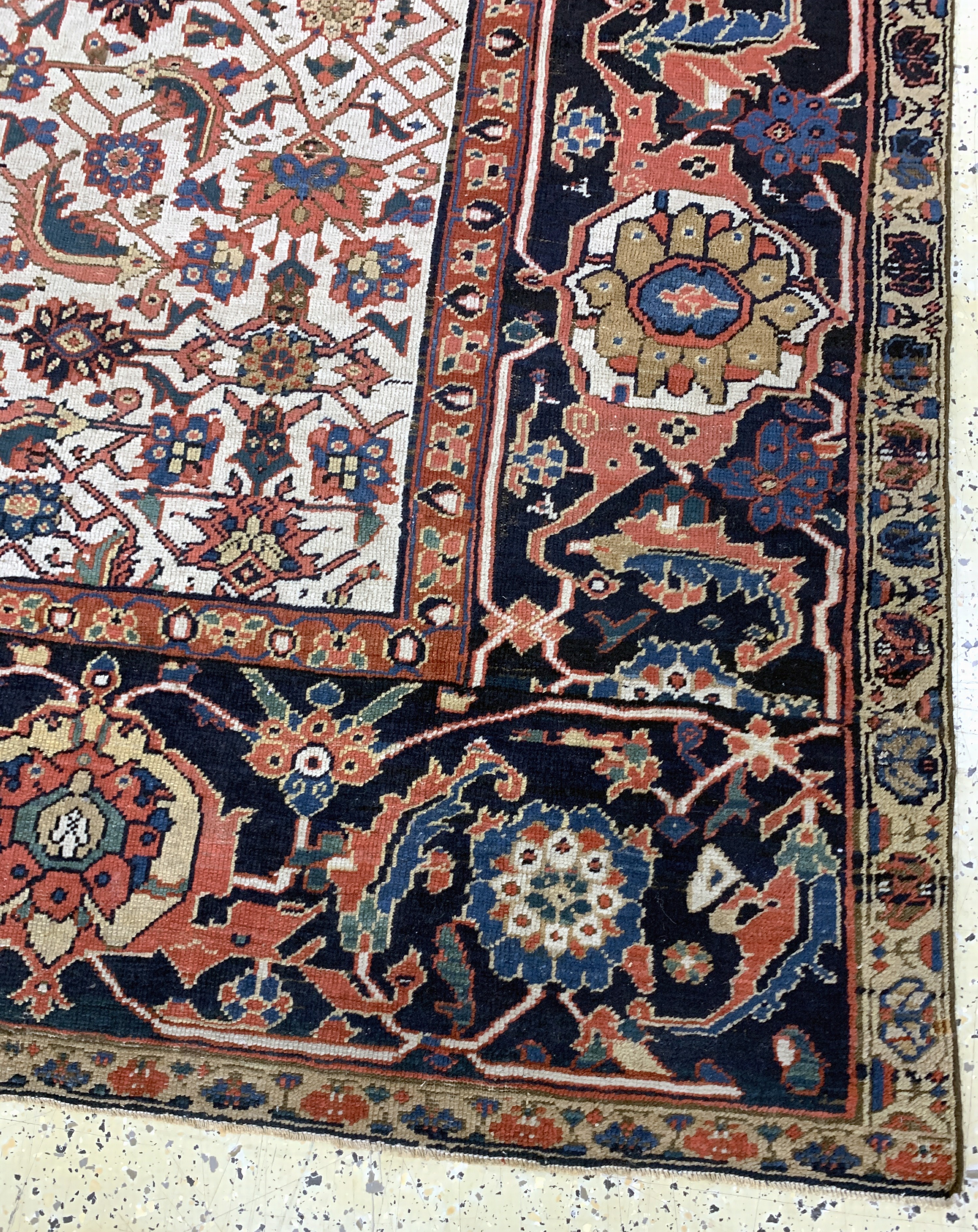 Detail g: "Kelley"antik, Nordwest-Persien, Ende 18.Jhd, Wolle auf Baumwolle, ca. 470 x 187 cm, EHZ: 2-3