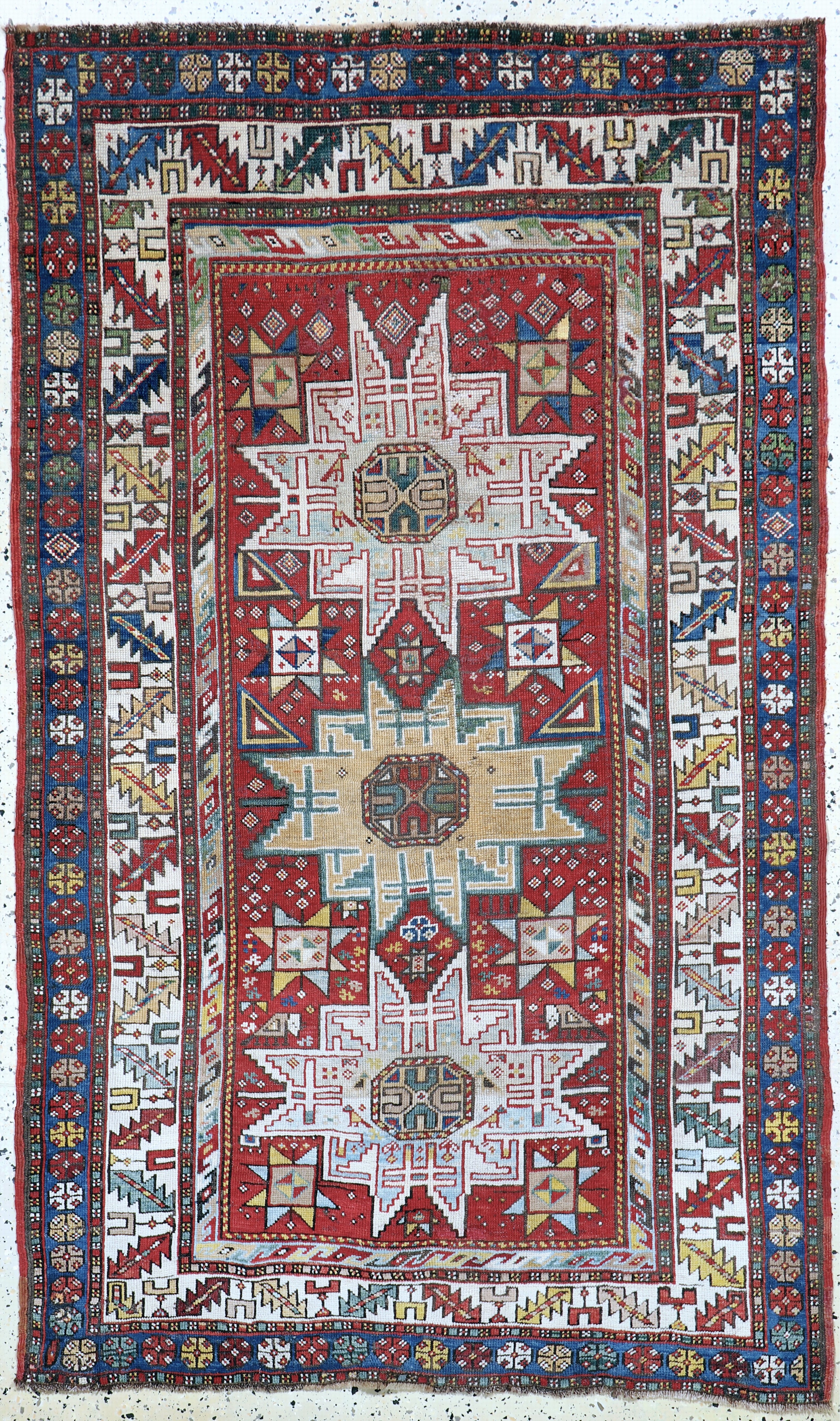 Image 27112520 - Antiker Kazak, Kaukasus, 19.Jhd, Wolle auf Wolle, ca. 205 x 122 cm, EHZ: 2-3, ...
