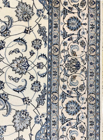 27112503f - Nain fein(6 La), Persien, Ende 20.Jhd, Korkwolle mit Seide, ca. 305 x 200 cm, ca. ...