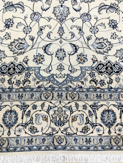 27112503h - Nain fein(6 La), Persien, Ende 20.Jhd, Korkwolle mit Seide, ca. 305 x 200 cm, ca. ...