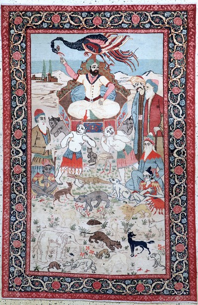 Image Kashan cork fine Persia, Prophet Sulaiman (Salomon), early 20th century, corkwool on ...