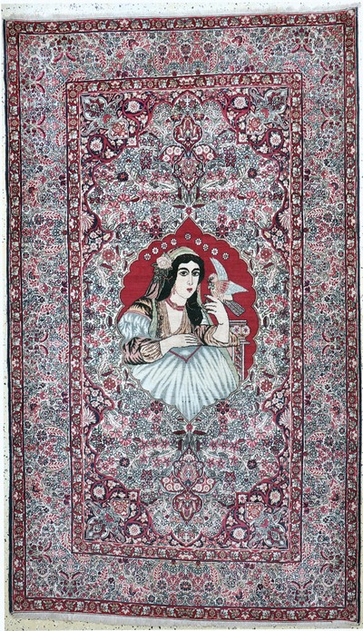 Image Kirman Lawar antique, Persia, around 1900, wool on cotton, approx. 244 x 143 cm, ...