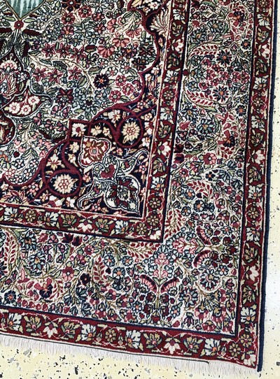 27112511a - Kerman Lawar antik, Persien, um 1900, Wolleauf Baumwolle, ca. 244 x 143 cm, gereinigt, ...