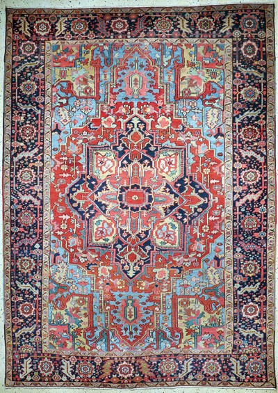 Image Heriz antique, Persia, around 1900, wool on cotton, approx. 360 x 255 cm, cleaned, ...