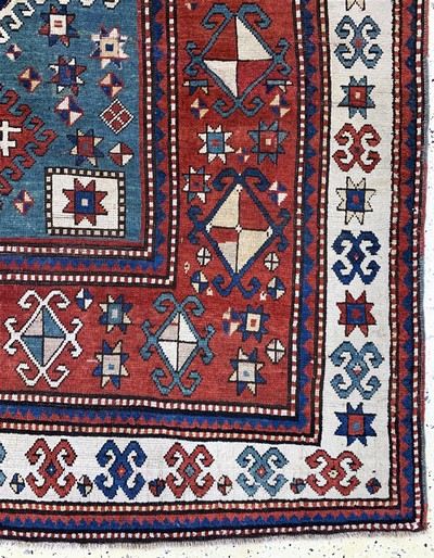 27112519a - ´Karachoph-Kazak´antik, Kaukasus, 19.Jhd, Wolle auf Wolle, ca. 260 x 182 cm, EHZ: 2-3, ...