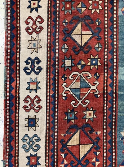 27112519d - ´Karachoph-Kazak´antik, Kaukasus, 19.Jhd, Wolle auf Wolle, ca. 260 x 182 cm, EHZ: 2-3, ...