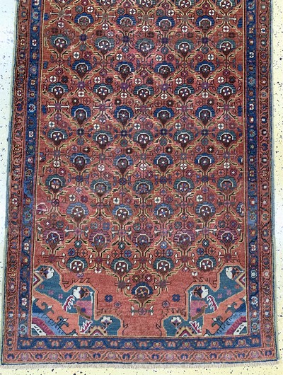 27112522d - Bakhschaisch antik, Persien, 19.Jhd, Wolle auf Baumwolle, ca. 343 x 110 cm, EHZ: 2 ...