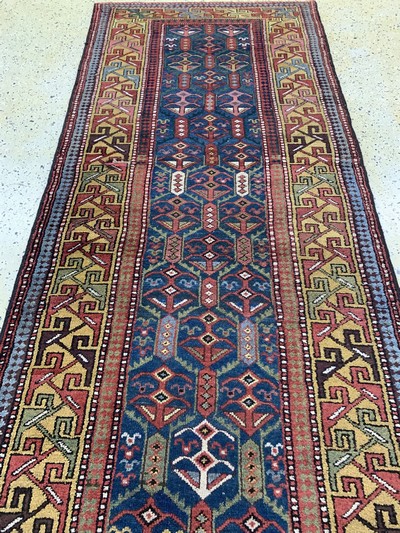 27112523g - Shahsawan antik, Persien, um 1900, Wolle auf Wolle, ca. 500 x 115 cm, gereinigt, EHZ: ...