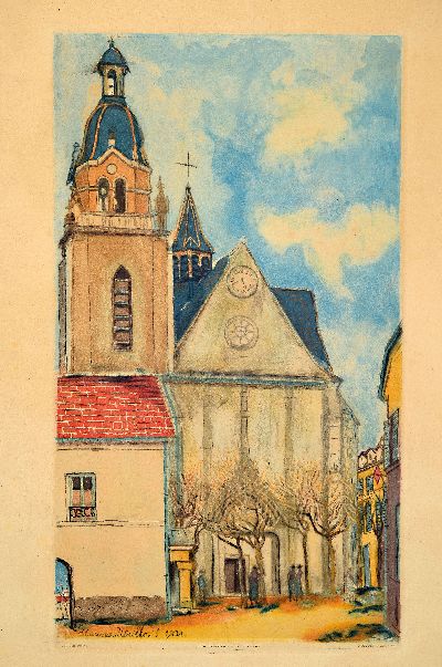 27112531k - Maurice Utrillo, 1883-1955, Chalcographie, ´L´Eglise de Limours´ (1922), das von Maurice ...