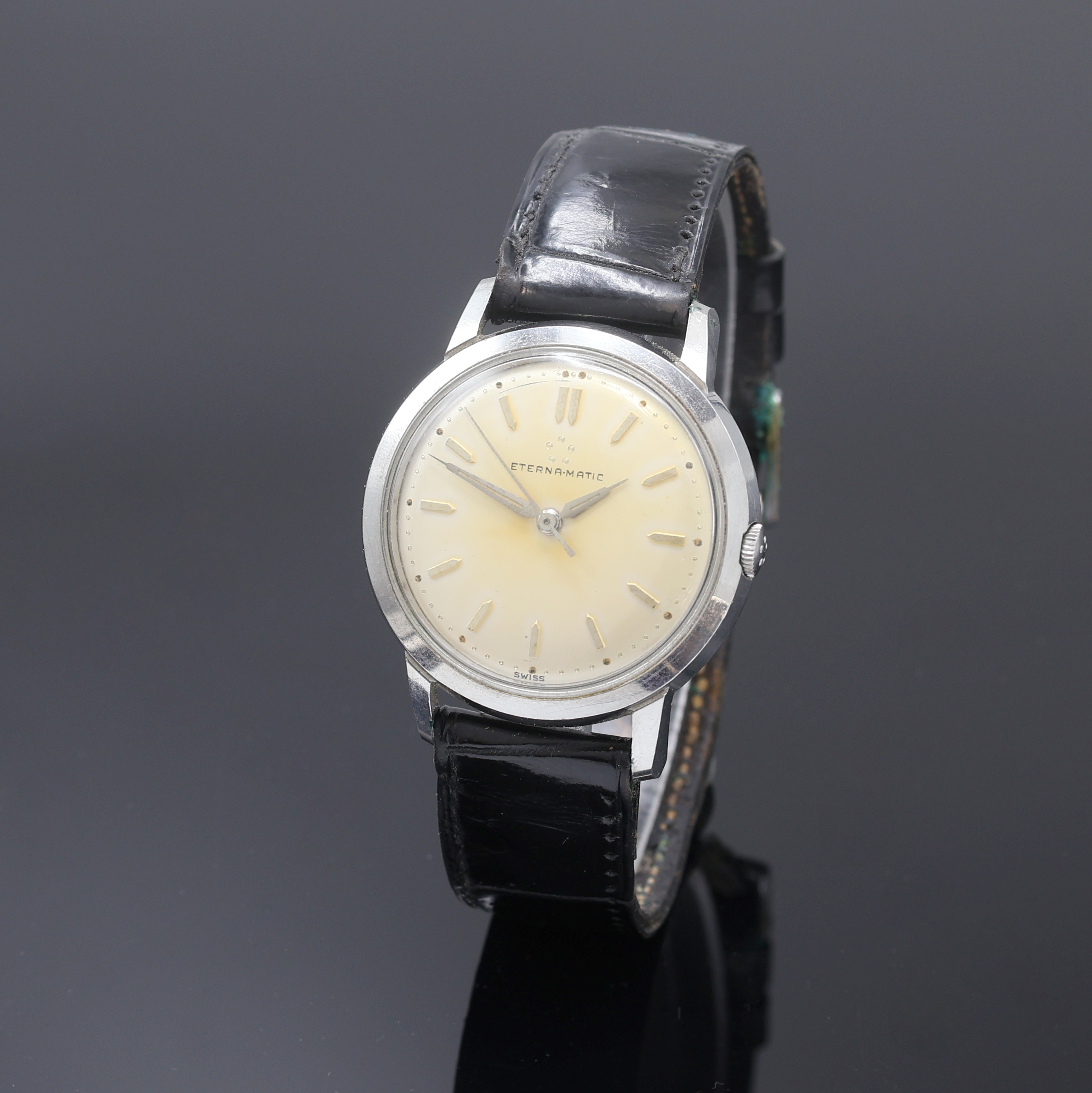 Image 27113148 - ETERNA-MATIC Herrenarmbanduhr in Stahl, Schweiz um 1960, Automatik, Boden verschr., ...