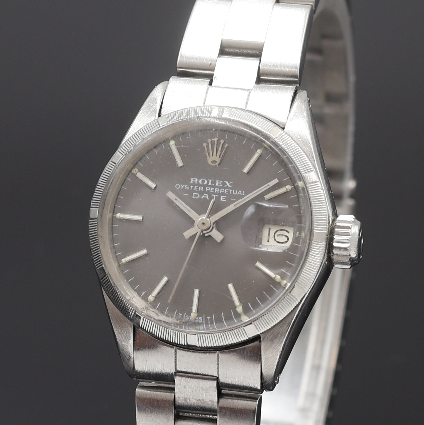 Detail a: ROLEX Oyster Perpetual Date Damenarmbanduhr Referenz 6519, Schweiz 4. Quartal 1968, Automatik, Edelstahlgeh. inkl. orig. Oysterband m. Faltschl., ...
