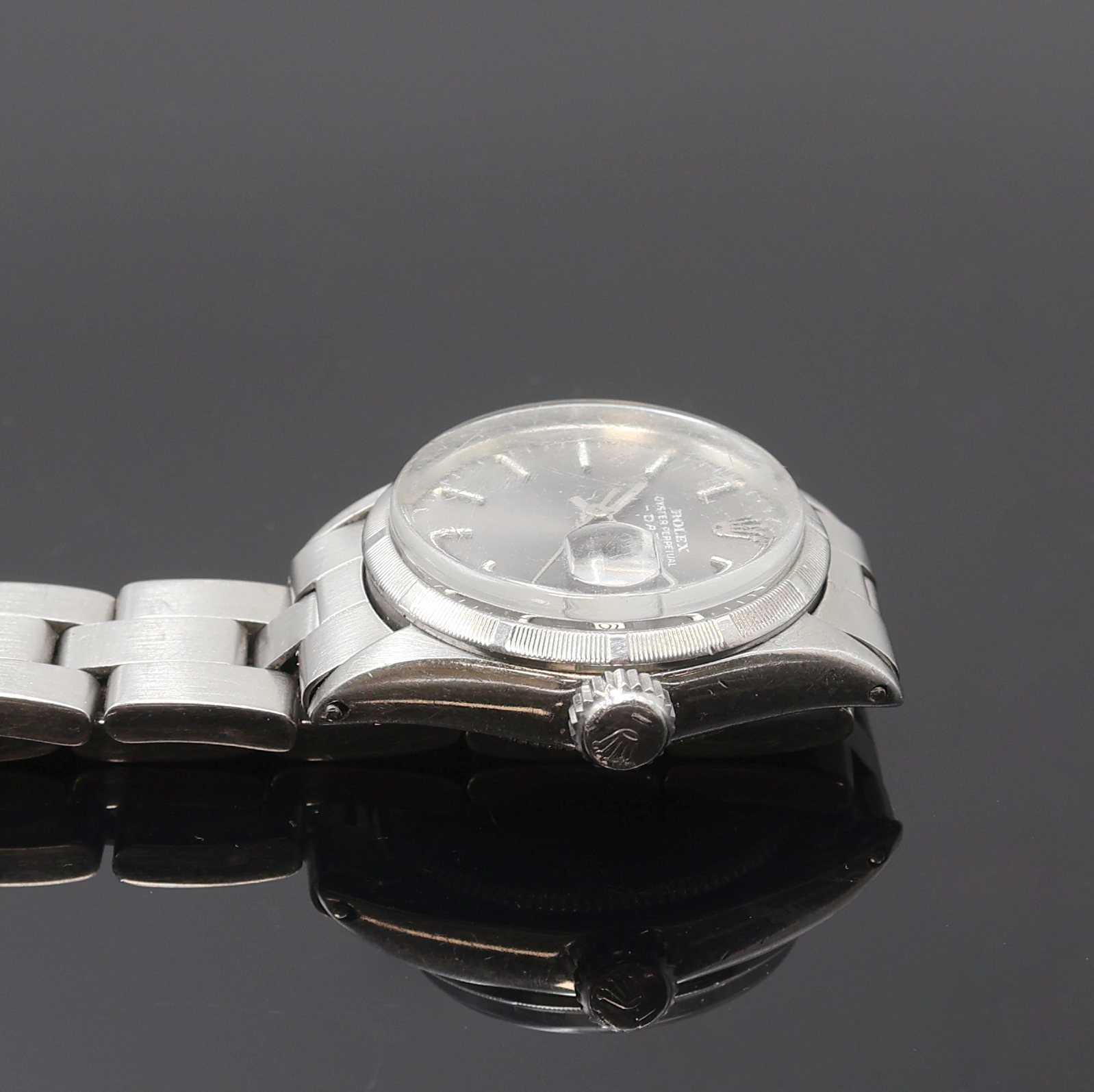 Detail c: ROLEX Oyster Perpetual Date Damenarmbanduhr Referenz 6519, Schweiz 4. Quartal 1968, Automatik, Edelstahlgeh. inkl. orig. Oysterband m. Faltschl., ...