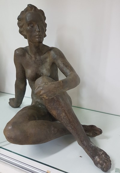 27113216a - Unbekannter Bildhauer der Mitte des 20.Jh., 1930/40er-Jahre, wohl Zinn-Zink-Legierung, ...