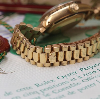 27113357c - ROLEX Oyster Perpetual Datejust Damenarmbanduhr in GG 750/000 mit Diamanten Referenz ...