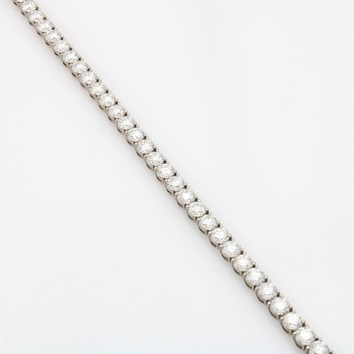 27113397a - Rivierarmband mit Brillanten, WG 750/000, insges. 35 Brill. in Krappenfassungen, 2 ...
