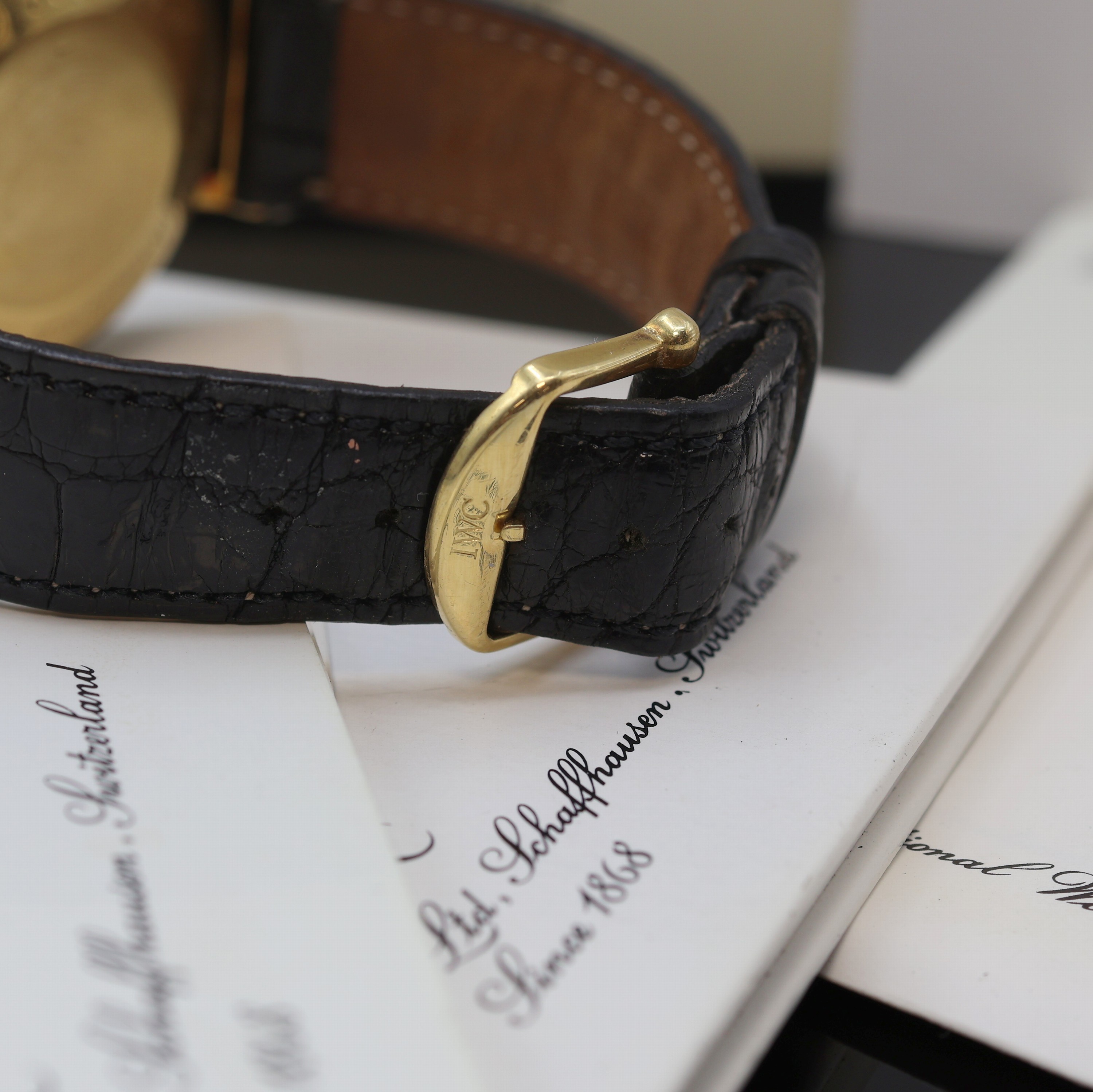 Detail c: IWC feiner und seltener, astronomischer Armbandchronograph Modell Da Vinci mit ewigem Kalender Referenz 3755, Automatik, Keramik und GG 750/000 ...