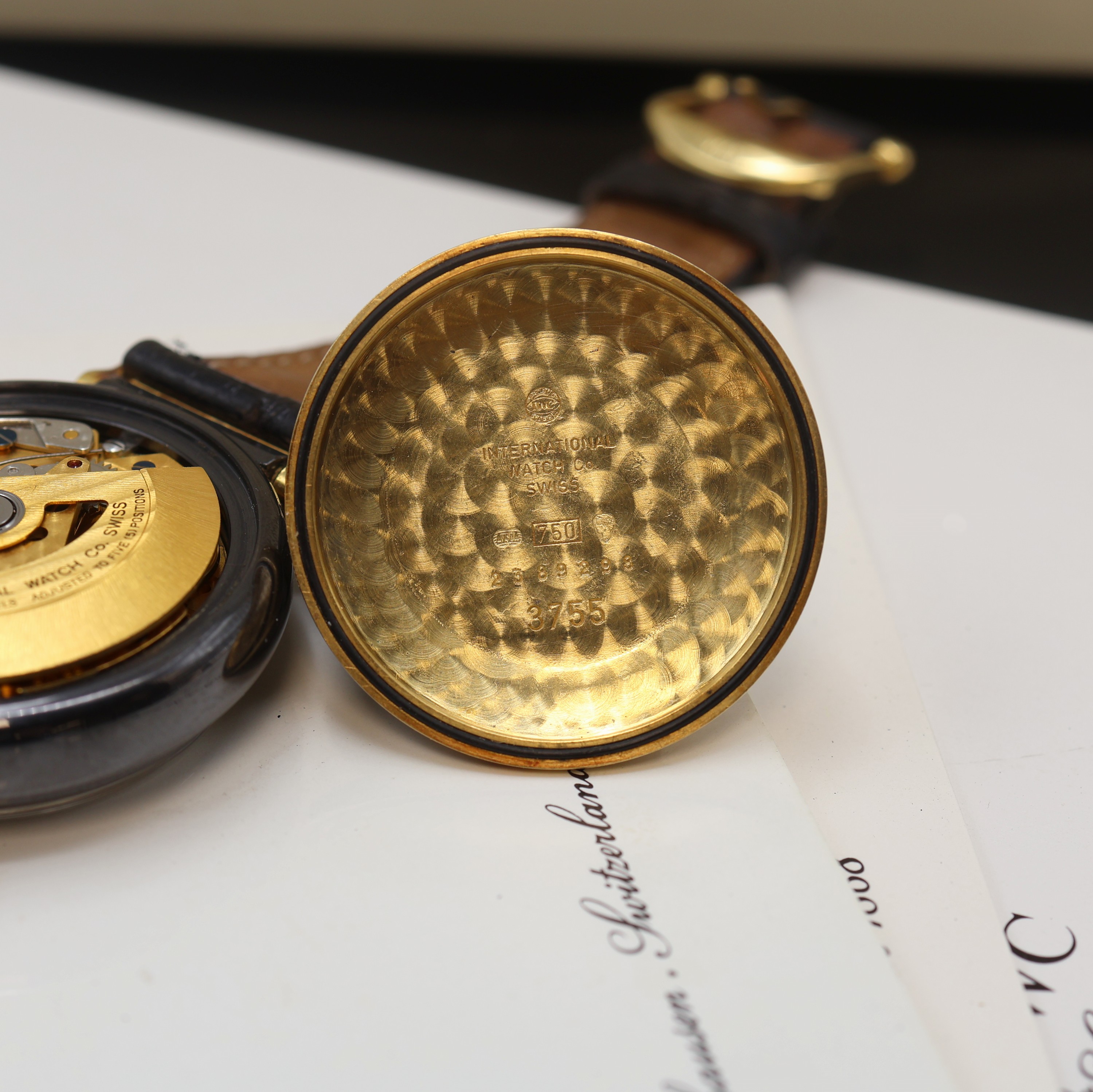 Detail h: IWC feiner und seltener, astronomischer Armbandchronograph Modell Da Vinci mit ewigem Kalender Referenz 3755, Automatik, Keramik und GG 750/000 ...