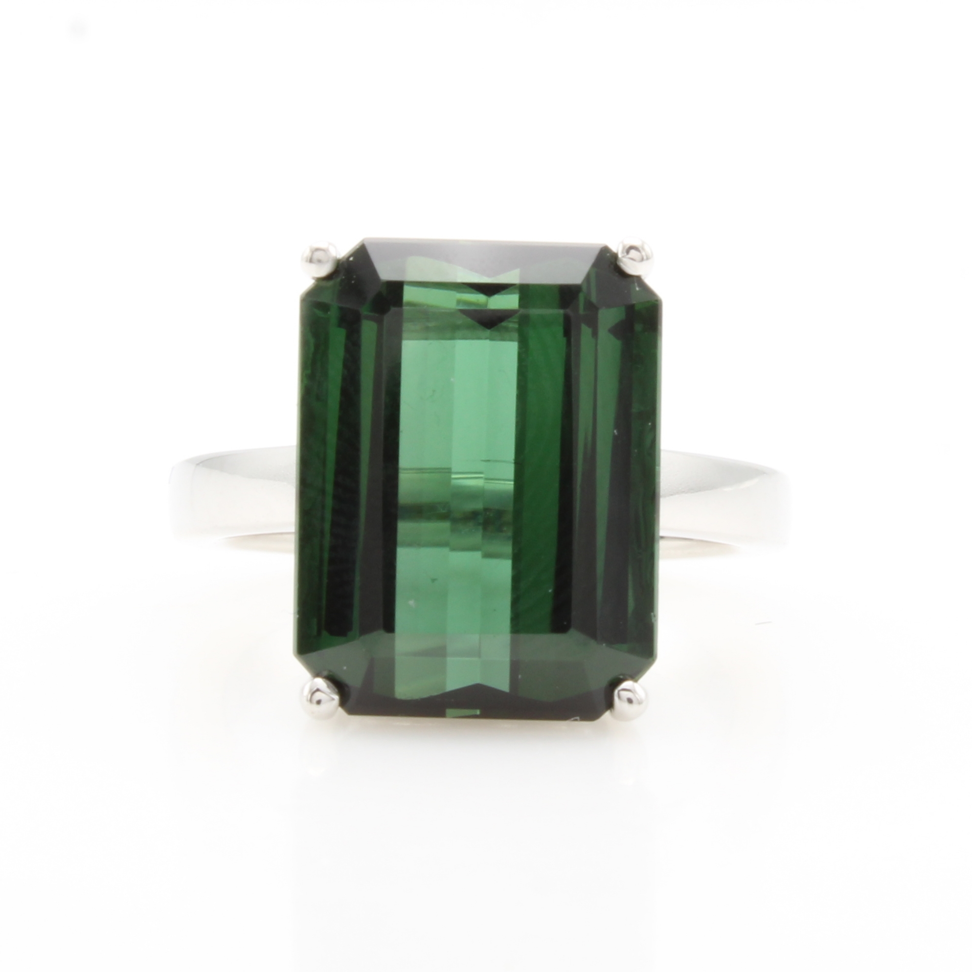 Image 27114748 - Ring mit Turmalin, WG 750/000, Turmalin von sehr guter Farbe 11.50 ct, massive ...