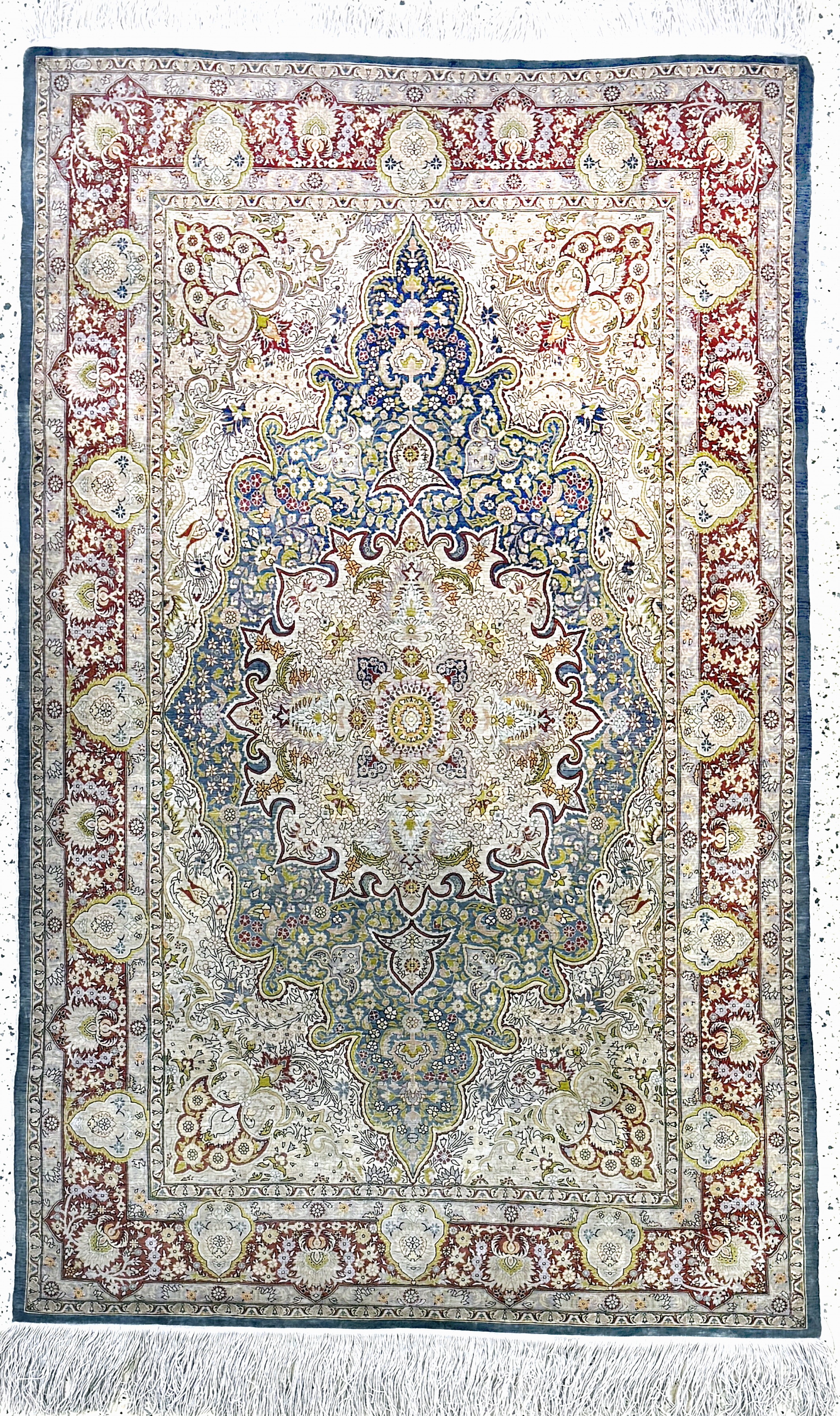 Image 27114823 - Hereke Seide fein sign., Türkei, Mitte 20.Jhd., reine Naturseide, ca. 205 x 128 cm, ...