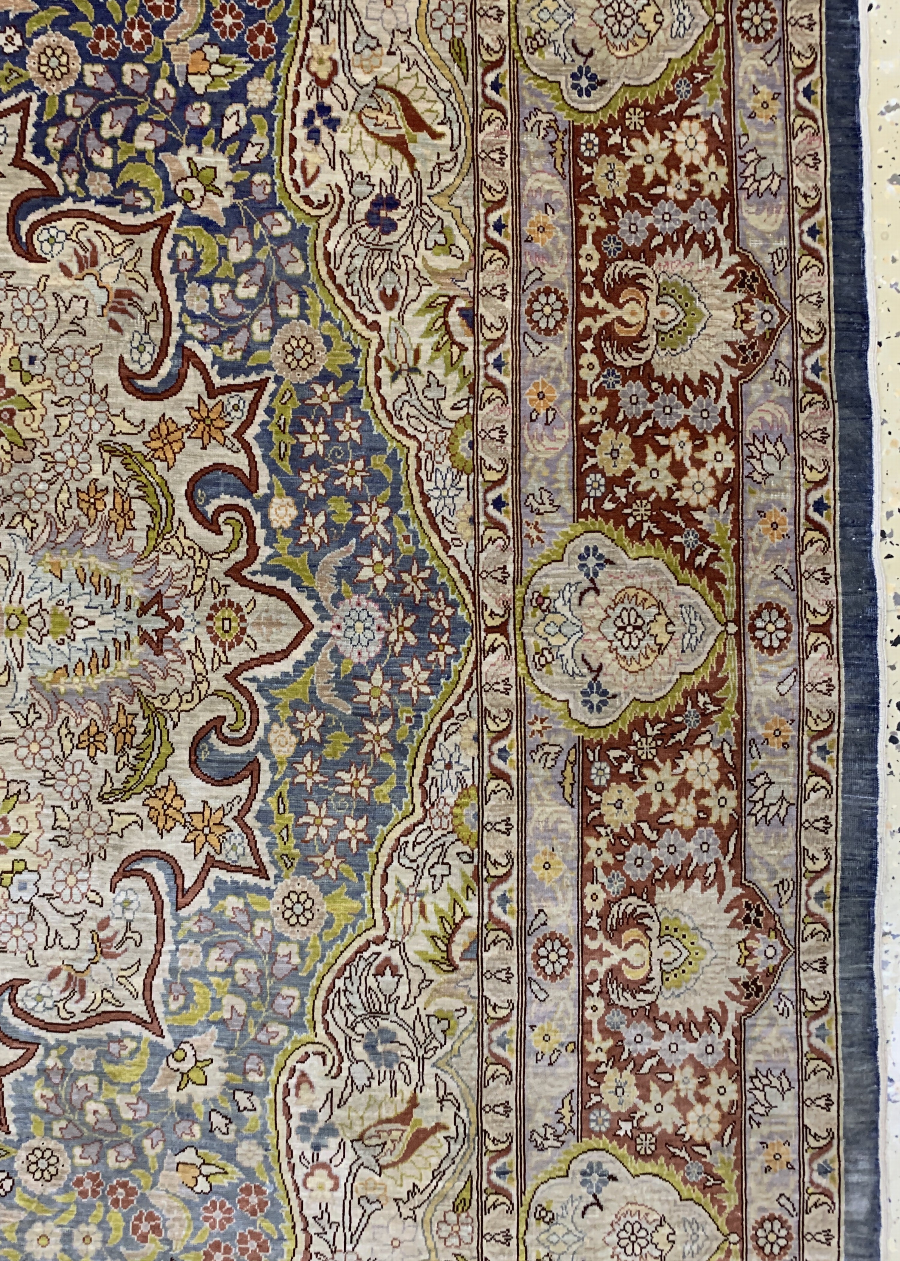 Detail d: Hereke Seide fein sign., Türkei, Mitte 20.Jhd., reine Naturseide, ca. 205 x 128 cm, ca. 1,0 Mio. Kn/qm, EHZ: 2