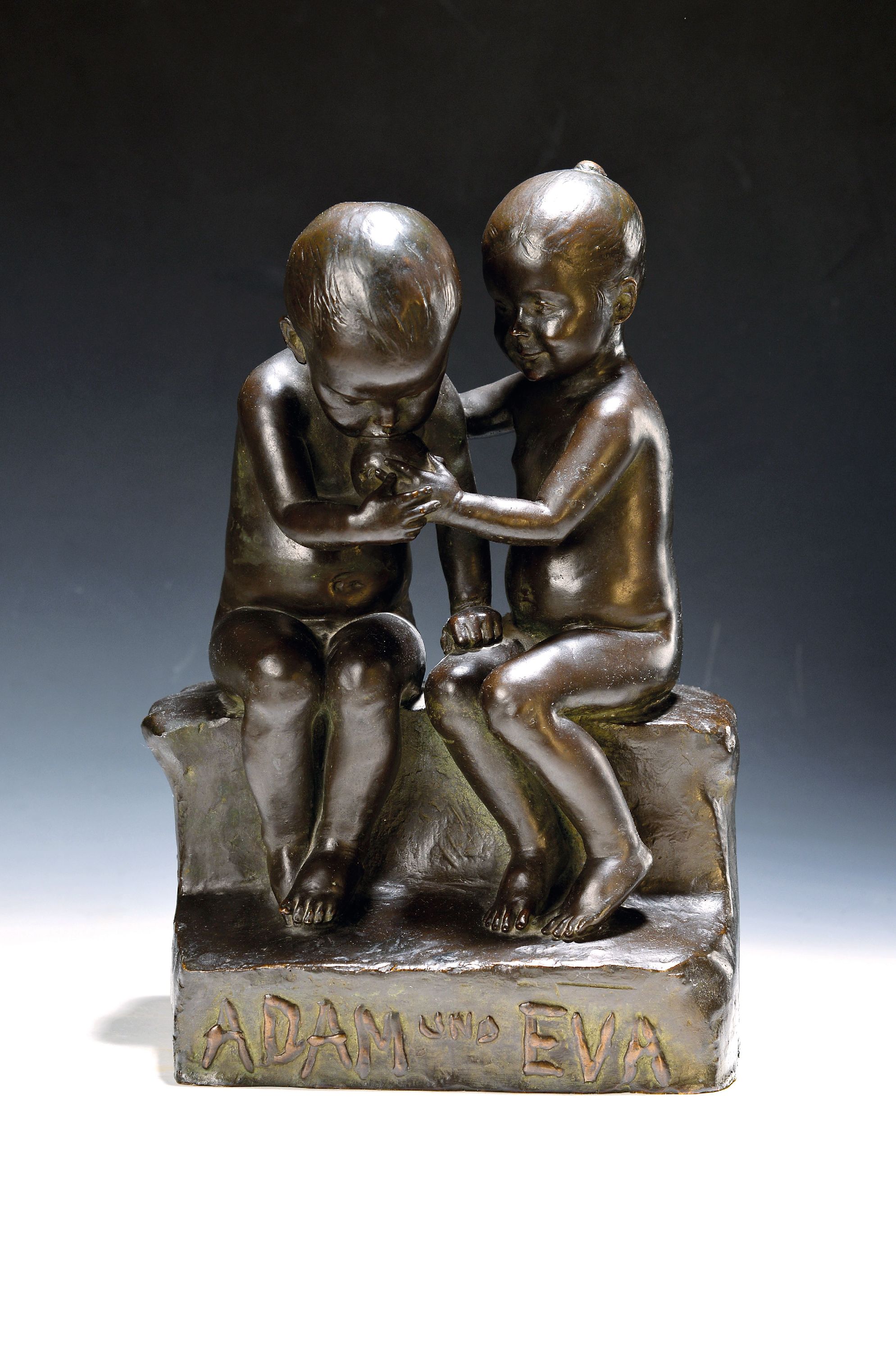 Image 27114872 - Nach Sandor Jaray (1845-1916), Bronzeskulptur, ´Adam und Eva´, Entwurf für Friedrich ...