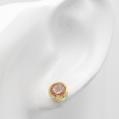 27114816a - Paar Ohrstecker mit Turmalinen, GG 585/000, 2 hellrosa Turmaline in Zargenfassungen zus. ...