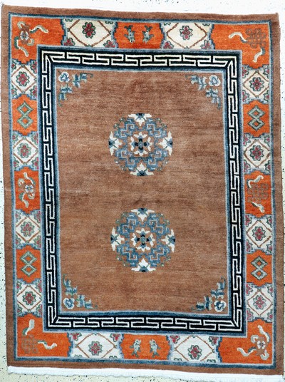 Image Nepal, Ende 20.Jhd., Wolle auf Baumwolle, ca. 195 x 150 cm, EHZ: 2 Schätzpreis: 400, - ...