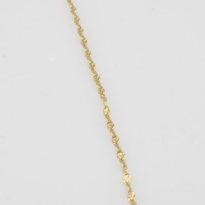 Image Feines Armband, GG 585/000, Glieder struk- turiert, Federrinschl., L. ca. 19 cm