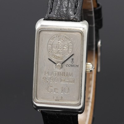 27115073a - CORUM hochfeine und seltene Armbanduhr in Form eines 10g Platinbarrens Nr. 142, Schweiz ...
