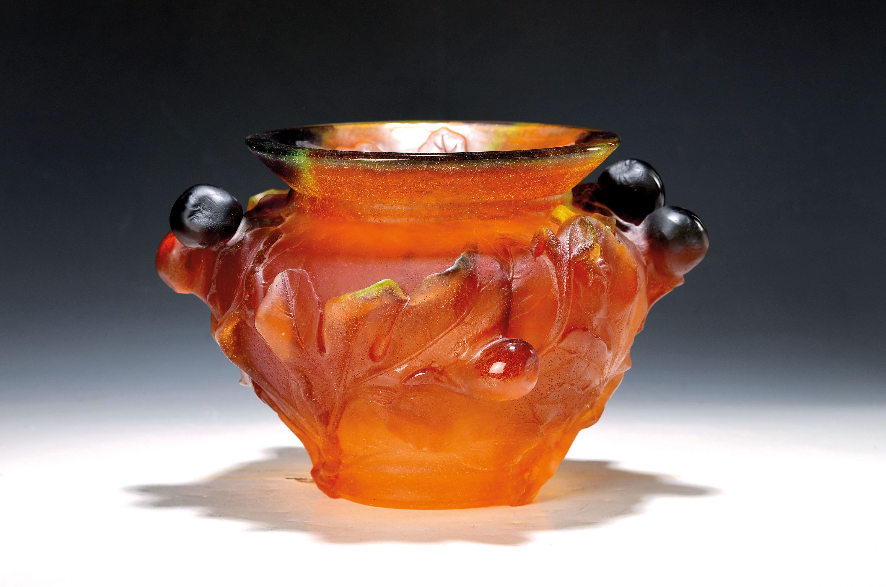 Image 27115154 - Große Pate-de-Verre-Vase, wohl Daum, Nancy, 20. Jh., schweres dickwandiges Glas mit ...