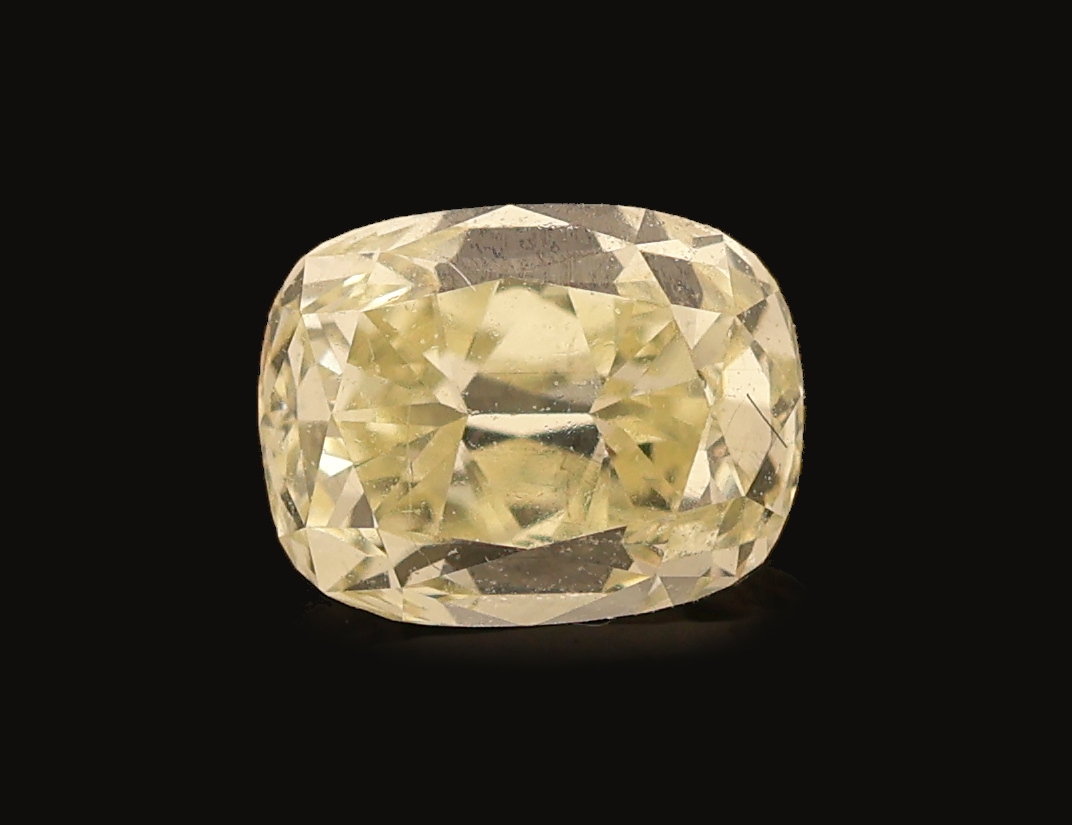 Detail a: Loser Diamant 0.76 ct Natural Fancy Yellow/si,im Kissenschliff, Politur gut, GIA Expertise anbei