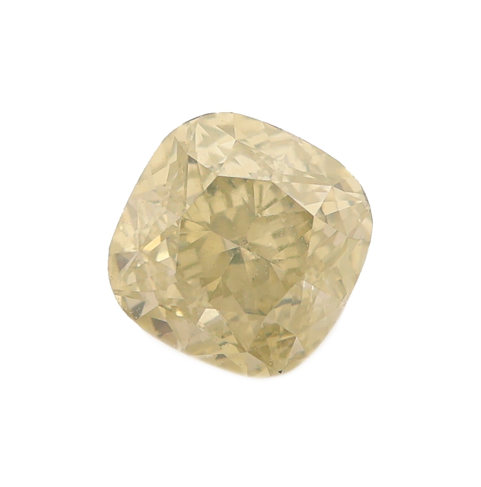 Loser Diamant 1.02 ct Natural Fancy Light Greenish Yellow/si2, viereckig Kissenschliff, Politur und Symmetrie sehr gut, IGI Expertise anbei
