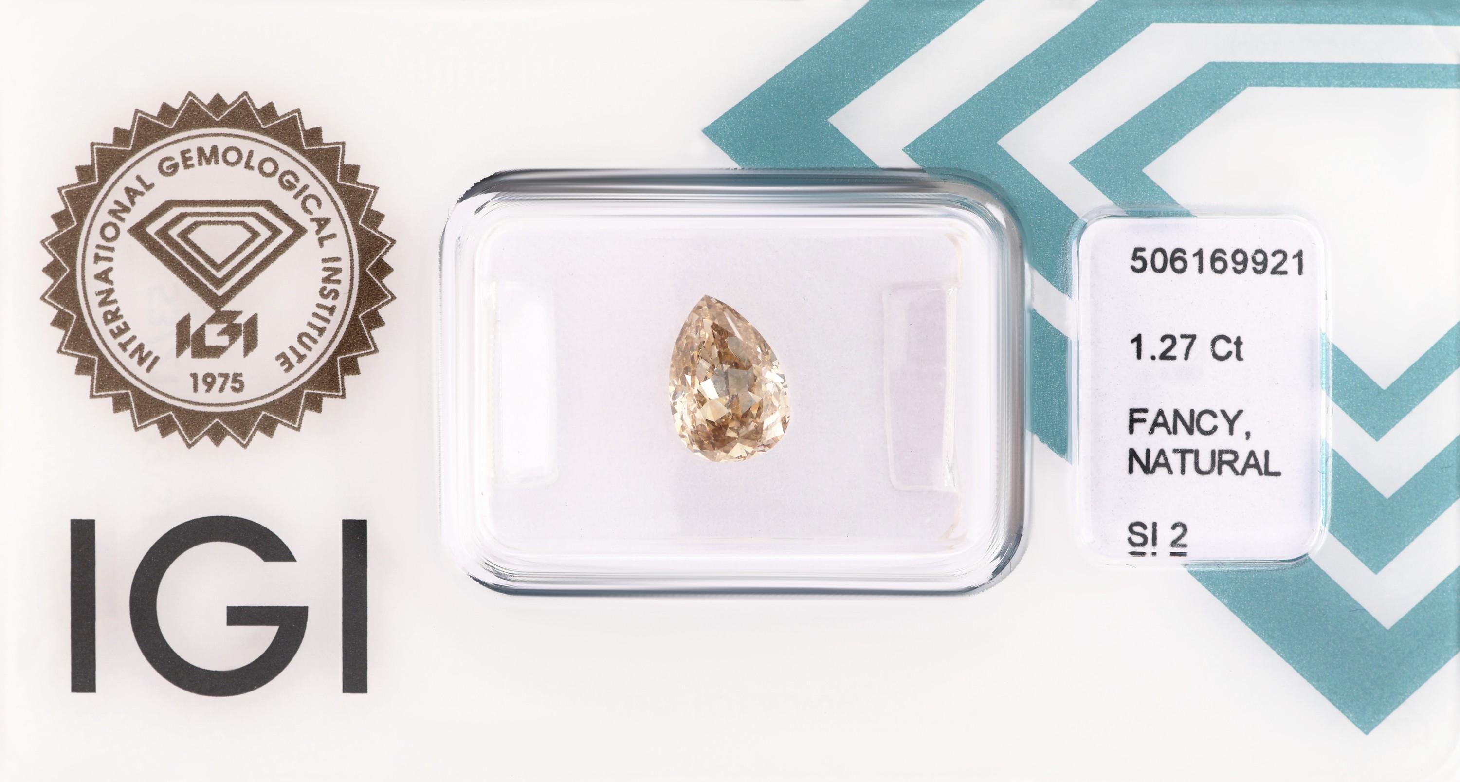 Image 27115167 - Loser Diamant 1.27 ct Natural Fancy Yellowish Brown/si2, Tropfen, Politur und Symmetrie ...