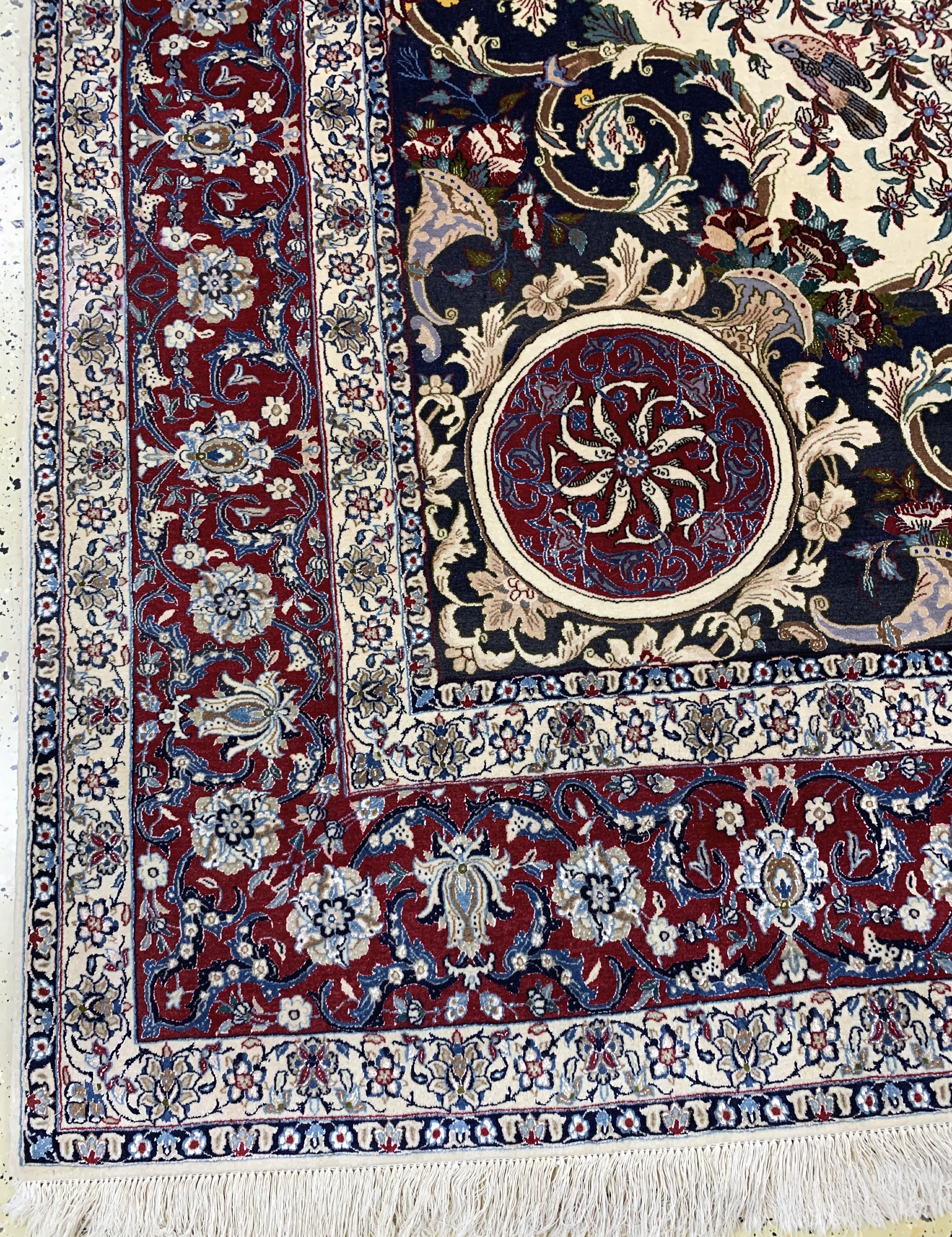 Detail b: Nain fein(6 La), Persien, Mitte 20.Jhd, Korkwolle mit Seide, ca. 359 x 259 cm, ca. 1,0Mio. Kn/qm, EHZ: 2