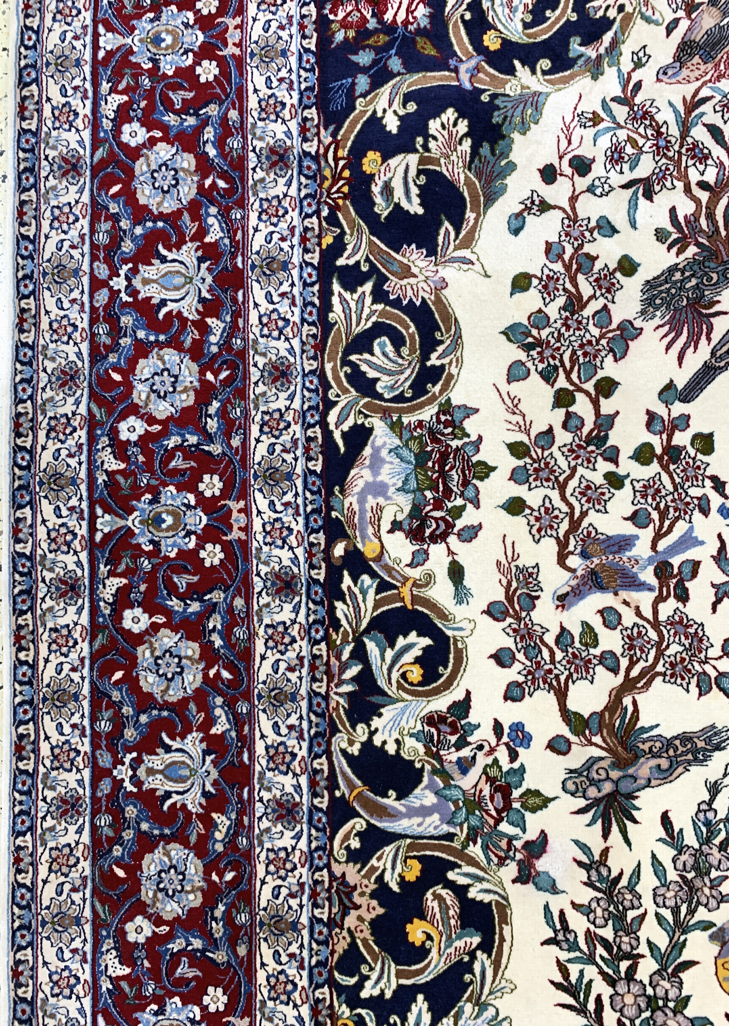 Detail c: Nain fein(6 La), Persien, Mitte 20.Jhd, Korkwolle mit Seide, ca. 359 x 259 cm, ca. 1,0Mio. Kn/qm, EHZ: 2