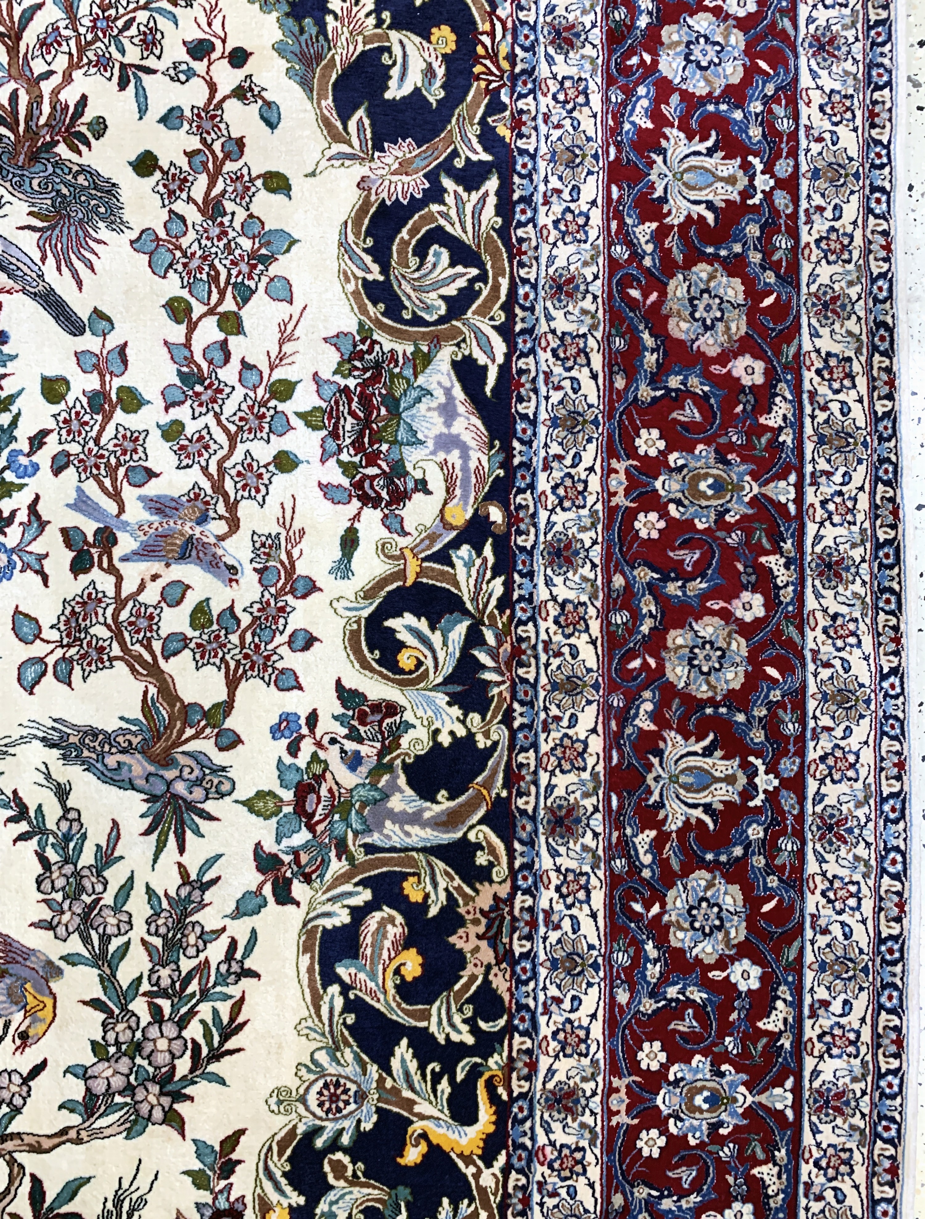 Detail e: Nain fein(6 La), Persien, Mitte 20.Jhd, Korkwolle mit Seide, ca. 359 x 259 cm, ca. 1,0Mio. Kn/qm, EHZ: 2