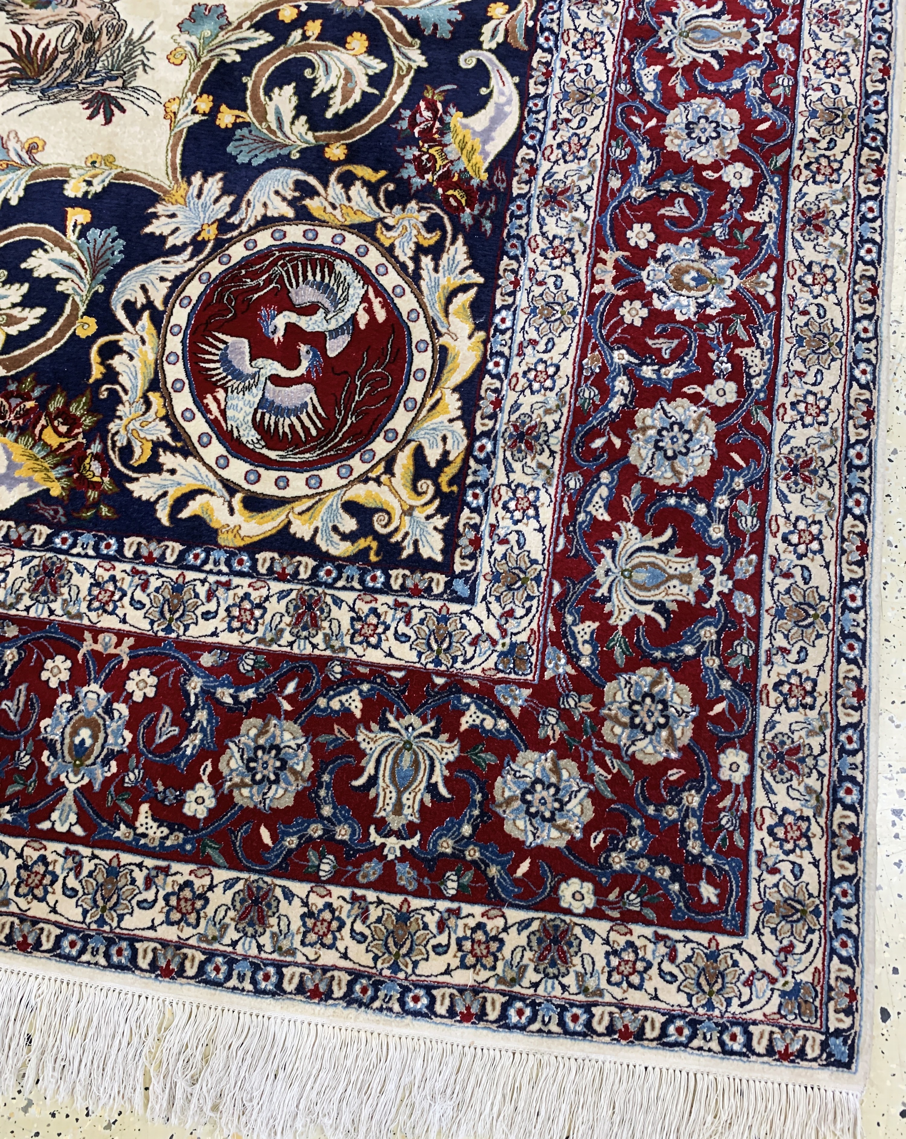 Detail f: Nain fein(6 La), Persien, Mitte 20.Jhd, Korkwolle mit Seide, ca. 359 x 259 cm, ca. 1,0Mio. Kn/qm, EHZ: 2