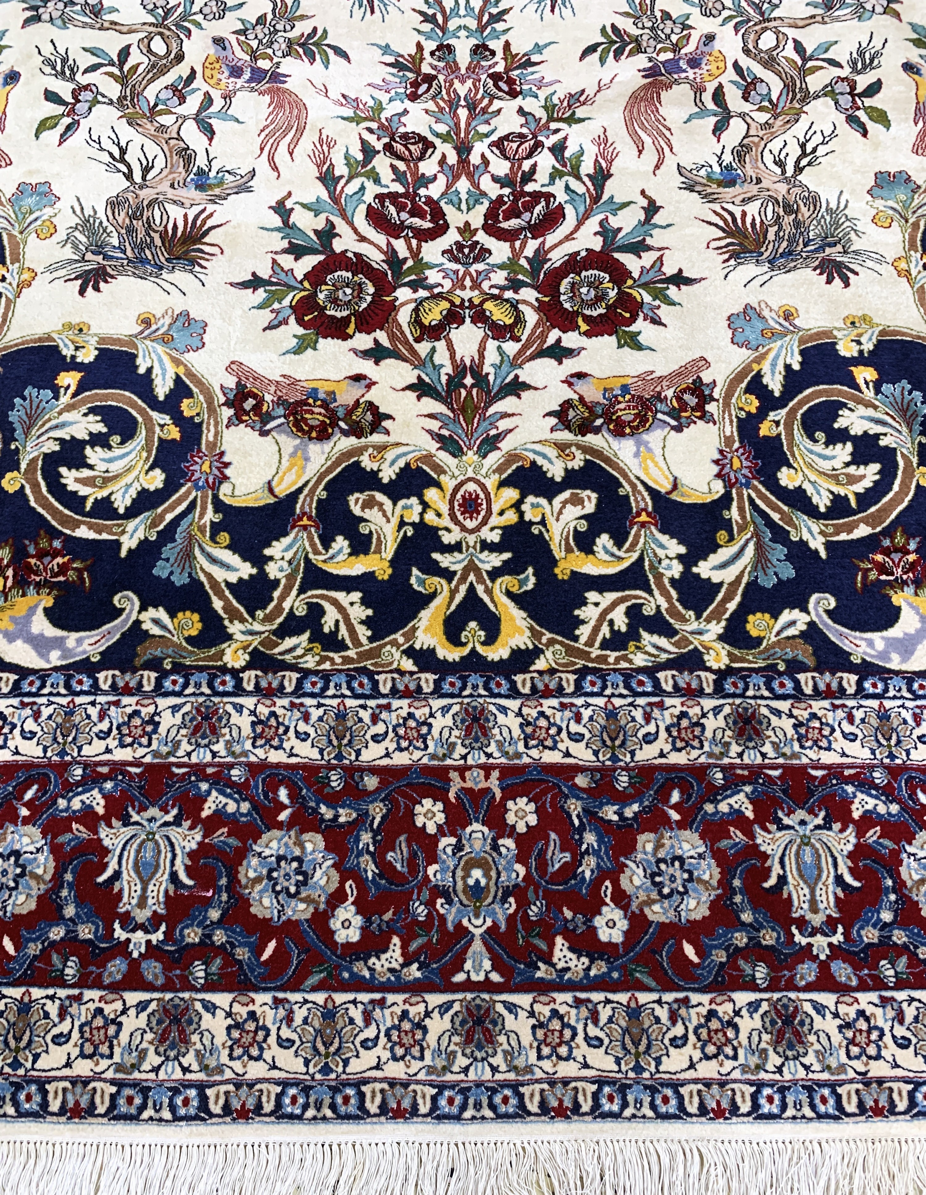 Detail h: Nain fein(6 La), Persien, Mitte 20.Jhd, Korkwolle mit Seide, ca. 359 x 259 cm, ca. 1,0Mio. Kn/qm, EHZ: 2