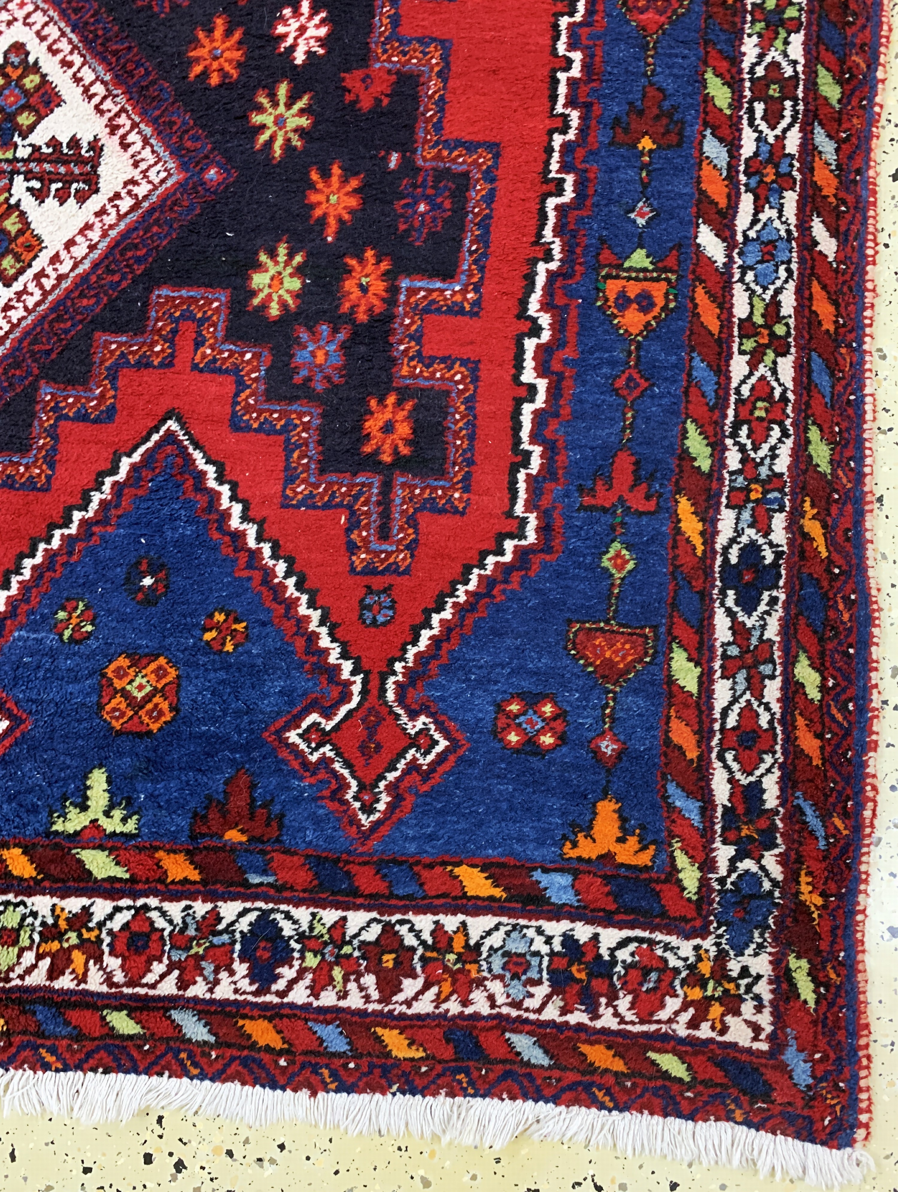 Detail a: Sirjan, Persien, Mitte 20.Jhd, Wolle auf Baumwolle, ca. 209 x 149 cm, EHZ: 2