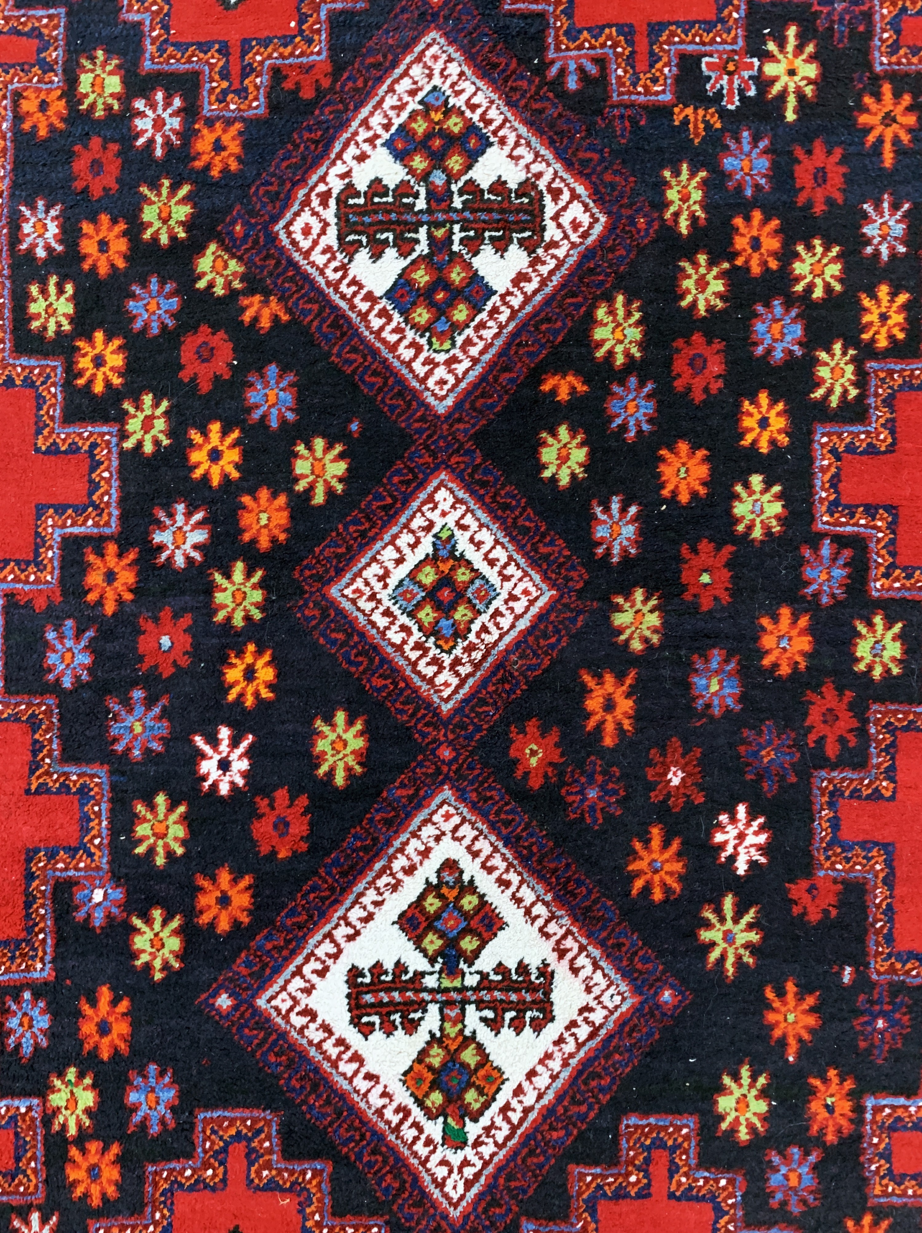 Detail d: Sirjan, Persien, Mitte 20.Jhd, Wolle auf Baumwolle, ca. 209 x 149 cm, EHZ: 2