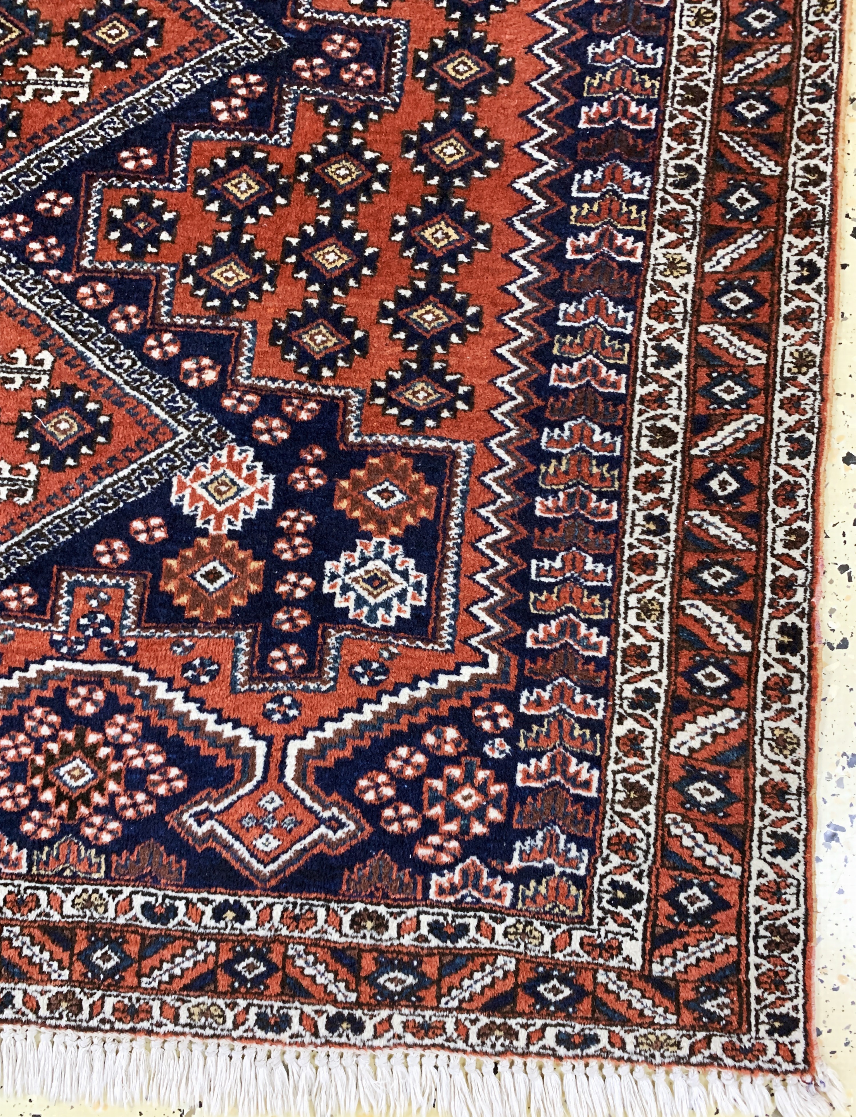 Detail a: Afschar, Persien, Mitte 20.Jhd, Wolle auf Baumwolle, ca. 170 x 135 cm, EHZ: 2