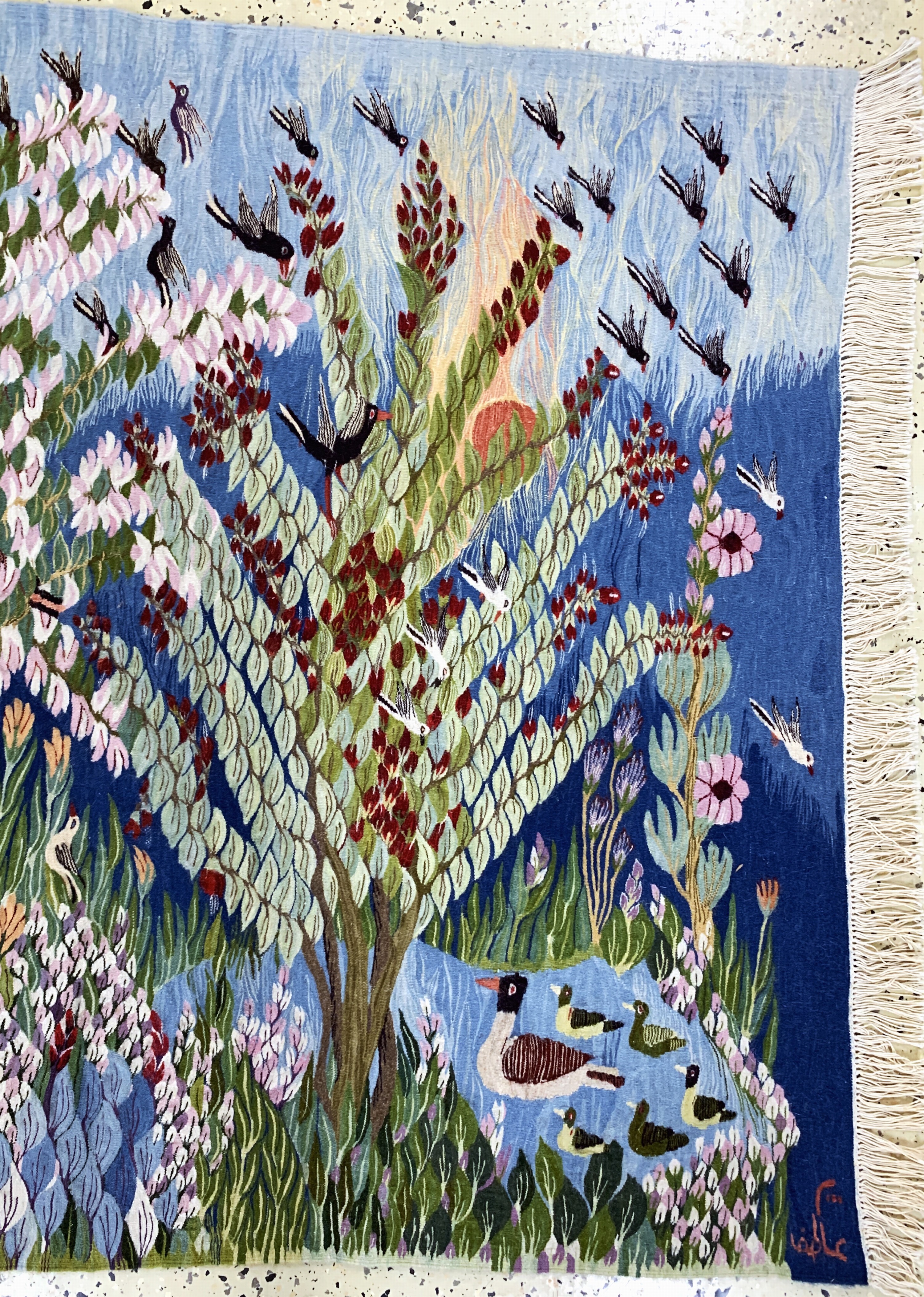 Detail b: Ghaschgai Kelim signiert, Persien, Mitte 20.Jhd, Wolle auf Baumwolle, ca. 133 x 110 cm,EHZ: 1-2