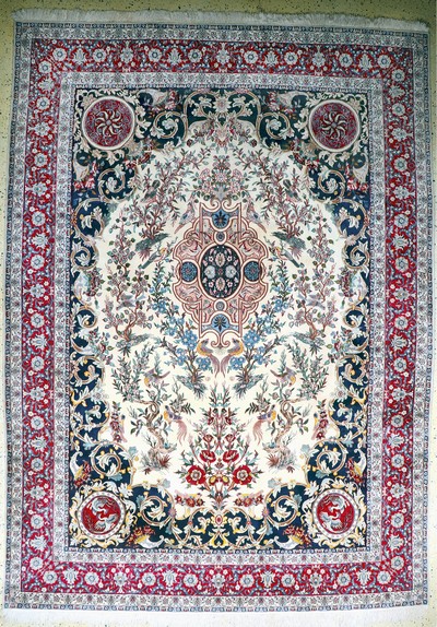 Image Nain fein(6 La), Persien, Mitte 20.Jhd, Korkwolle mit Seide, ca. 359 x 259 cm, ca. ...