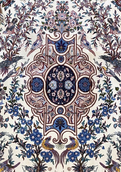 27115190d - Nain fein(6 La), Persien, Mitte 20.Jhd, Korkwolle mit Seide, ca. 359 x 259 cm, ca. ...