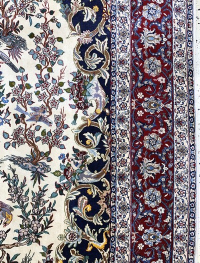 27115190e - Nain fein(6 La), Persien, Mitte 20.Jhd, Korkwolle mit Seide, ca. 359 x 259 cm, ca. ...