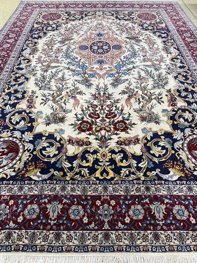 27115190i - Nain fein(6 La), Persien, Mitte 20.Jhd, Korkwolle mit Seide, ca. 359 x 259 cm, ca. ...