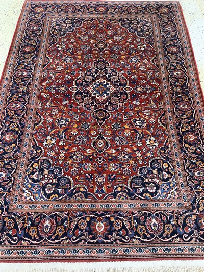 27115196e - Keschan Kork, Persien, Mitte 20.Jhd, Korkwolle auf Baumwolle, ca. 199 x 140 cm, EHZ: 2 ...