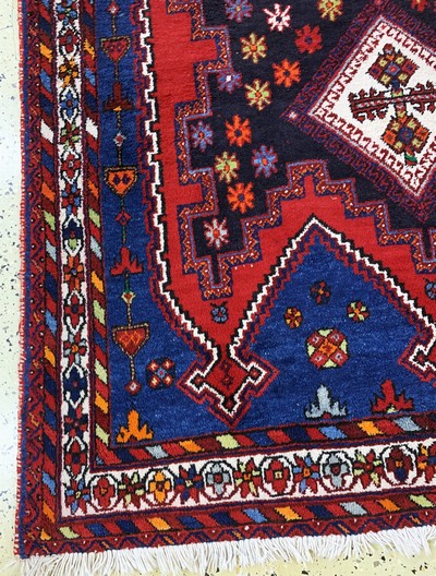 27115197b - Sirjan, Persien, Mitte 20.Jhd, Wolle auf Baumwolle, ca. 209 x 149 cm, EHZ: 2 ...