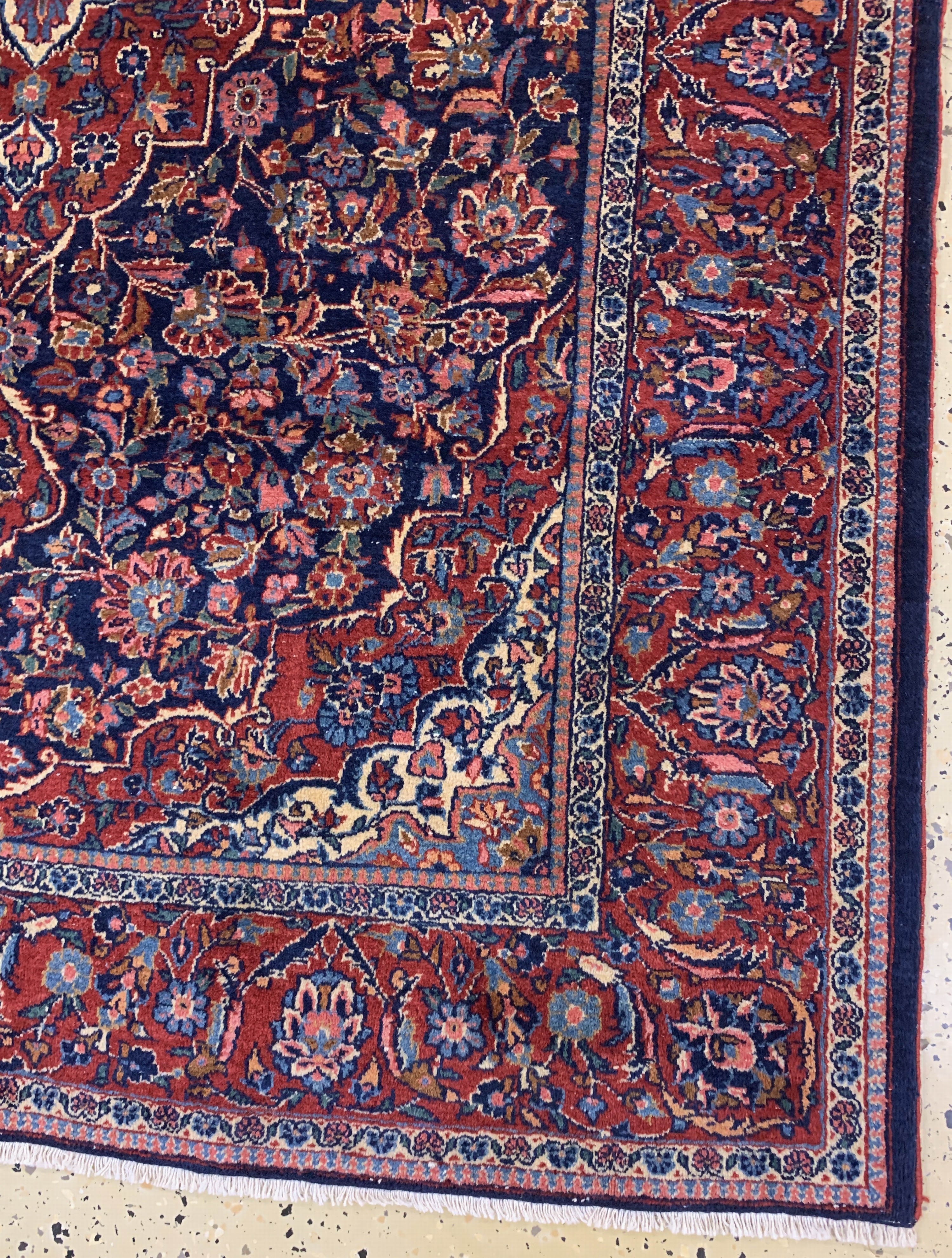 Detail a: Keschan Kork, Persien, Anfang 20.Jhd, Korkwolle auf Baumwolle, ca. 209 x 132 cm, gereinigt, EHZ: 2